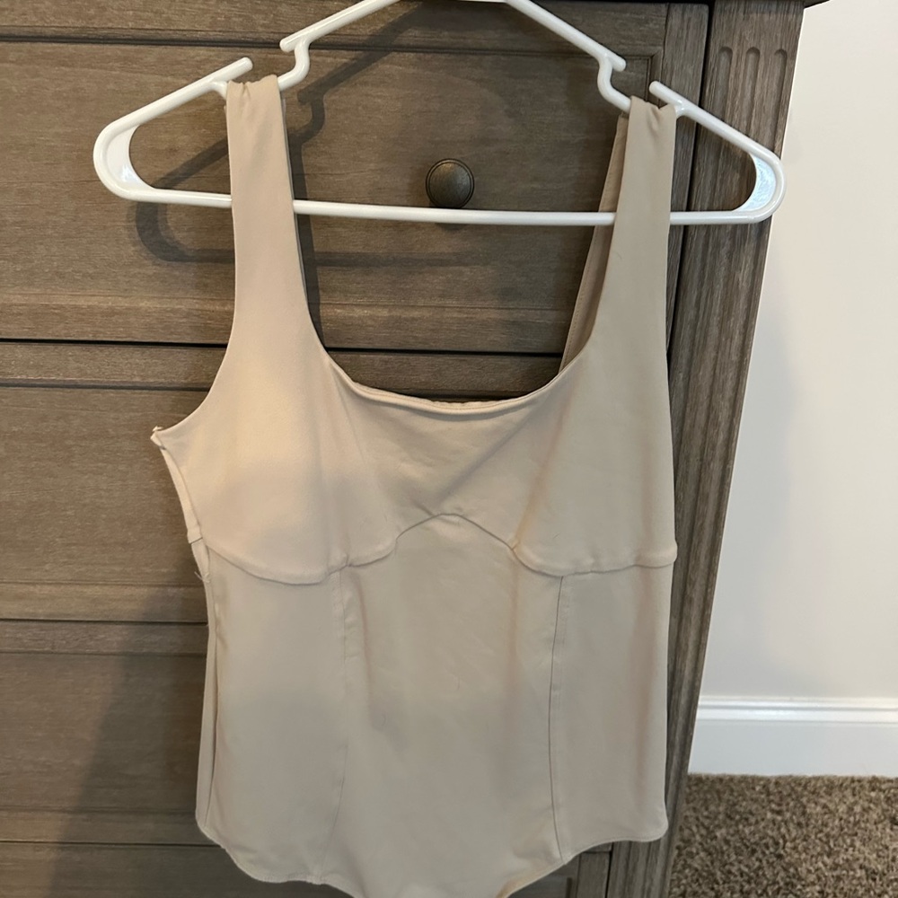 Beige Sleeveless Bodysuit